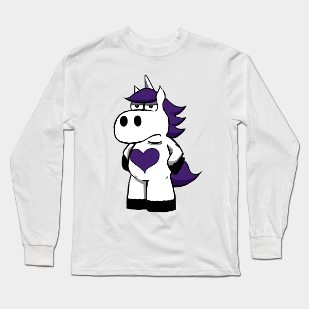 Slasher the Cranky Unicorn Long Sleeve T-Shirt by JCPhillipps